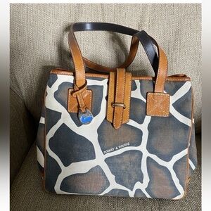 Dooney & Bourke Black, Cream & Tan Giraffe-Print Shoulder Bag